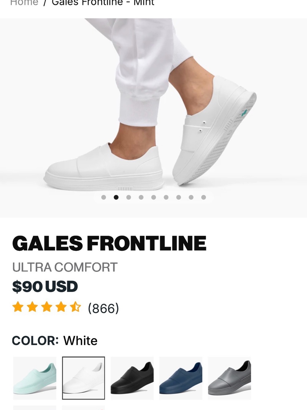 Gales Frontline Women's Slip-On Sneakers in White
